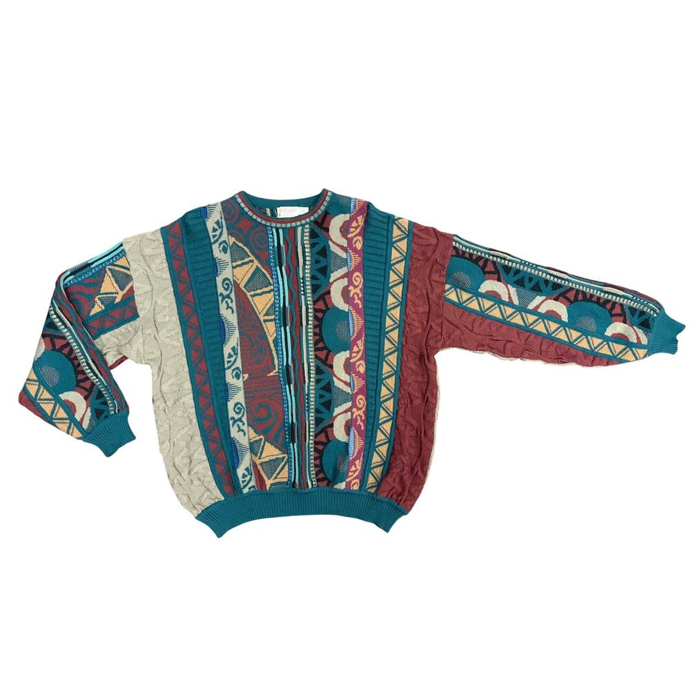 Vintage 80s St. Croix Chunky Zephyr Wool Grandpa Coogi Inspired Sweater